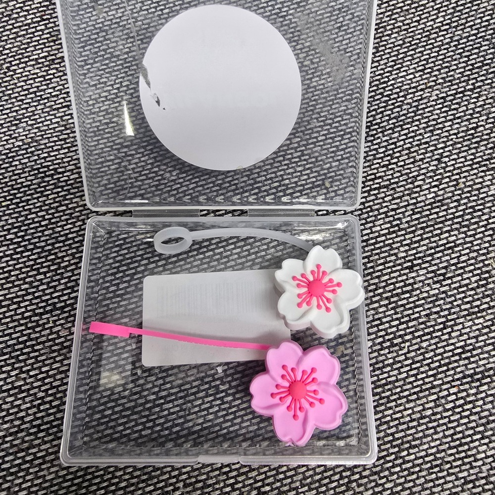 Yilancol Cherry Blossom Straw Covers 2pc Pink White Sakura Floral New O/S